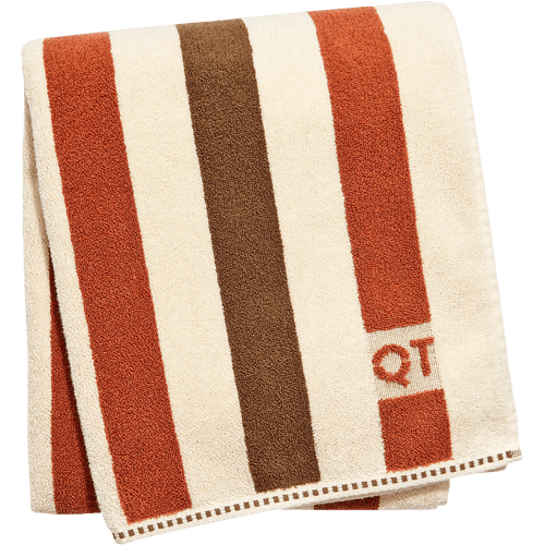 STRIPE BATH SHEET TOWEL CHOCOLATE - DYKE & DEAN