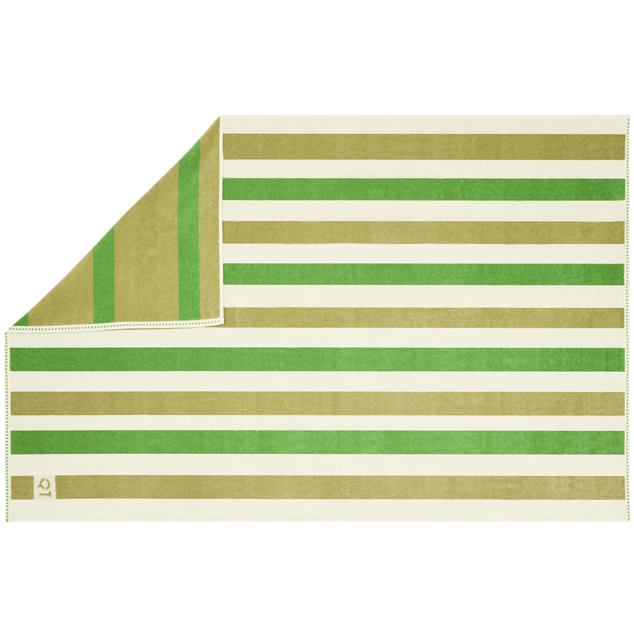STRIPE BATH SHEET TOWEL OLIVE - DYKE & DEAN
