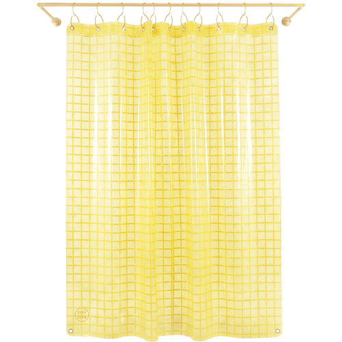 SUN SHOWER GRID CURTAIN BUTTER YELLOW - DYKE & DEAN