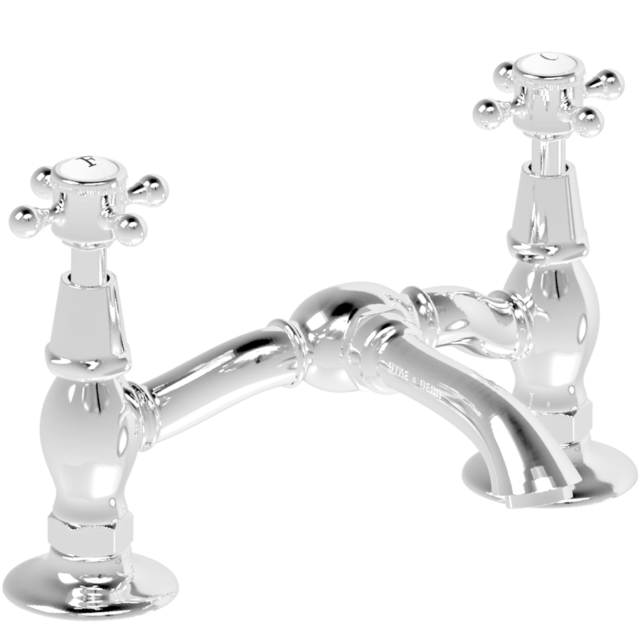 SURFACE MOUNTED TWIN BRIDGE VICTORIAN TAPS - DYKE & DEAN