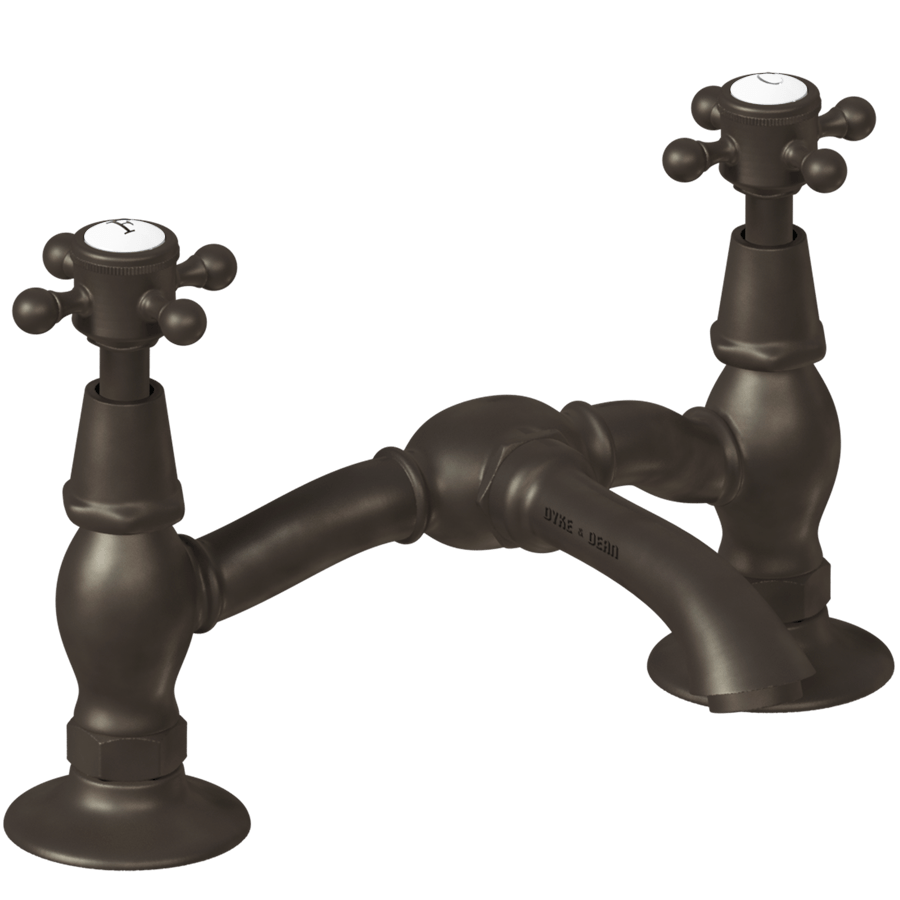 SURFACE MOUNTED TWIN BRIDGE VICTORIAN TAPS - DYKE & DEAN