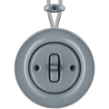 Ash Grey round porcelain surface-mounted toggle switch by Katy Paty