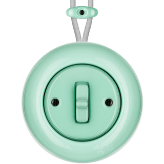 SURFACE PORCELAIN WALL LIGHT SWITCH MINT TOGGLE - DYKE & DEAN