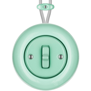 SURFACE PORCELAIN WALL LIGHT SWITCH MINT TOGGLE - DYKE & DEAN