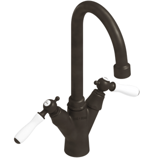 TALL SINK MIXER PORCELAIN LEVER TAPS - DYKE & DEAN