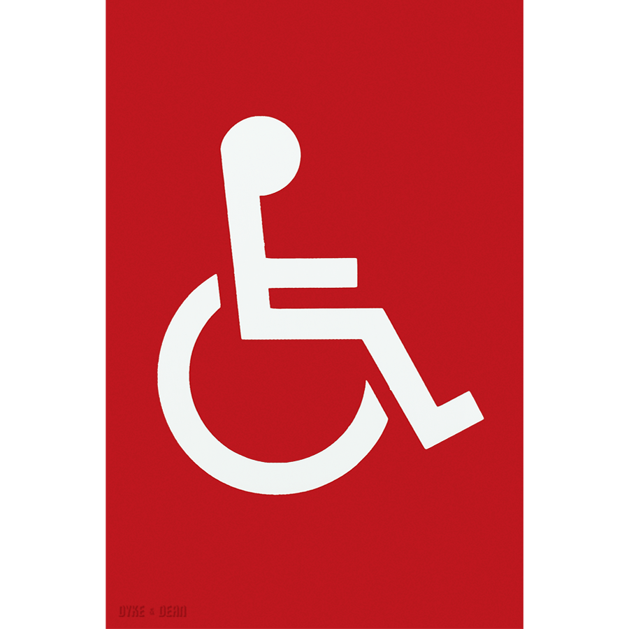 THERMOPLASTIC DISABLED SIGN RED - DYKE & DEAN