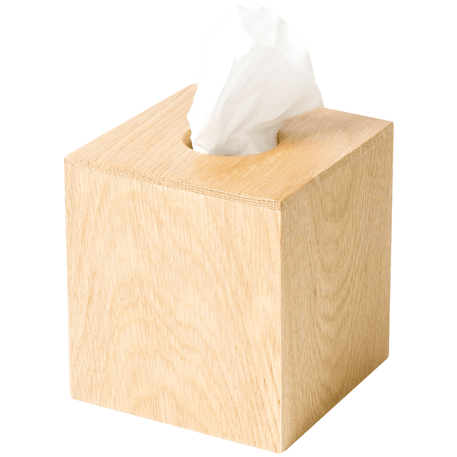 TISSUE BOX CUBE MEZZA NATURAL OAK - DYKE & DEAN