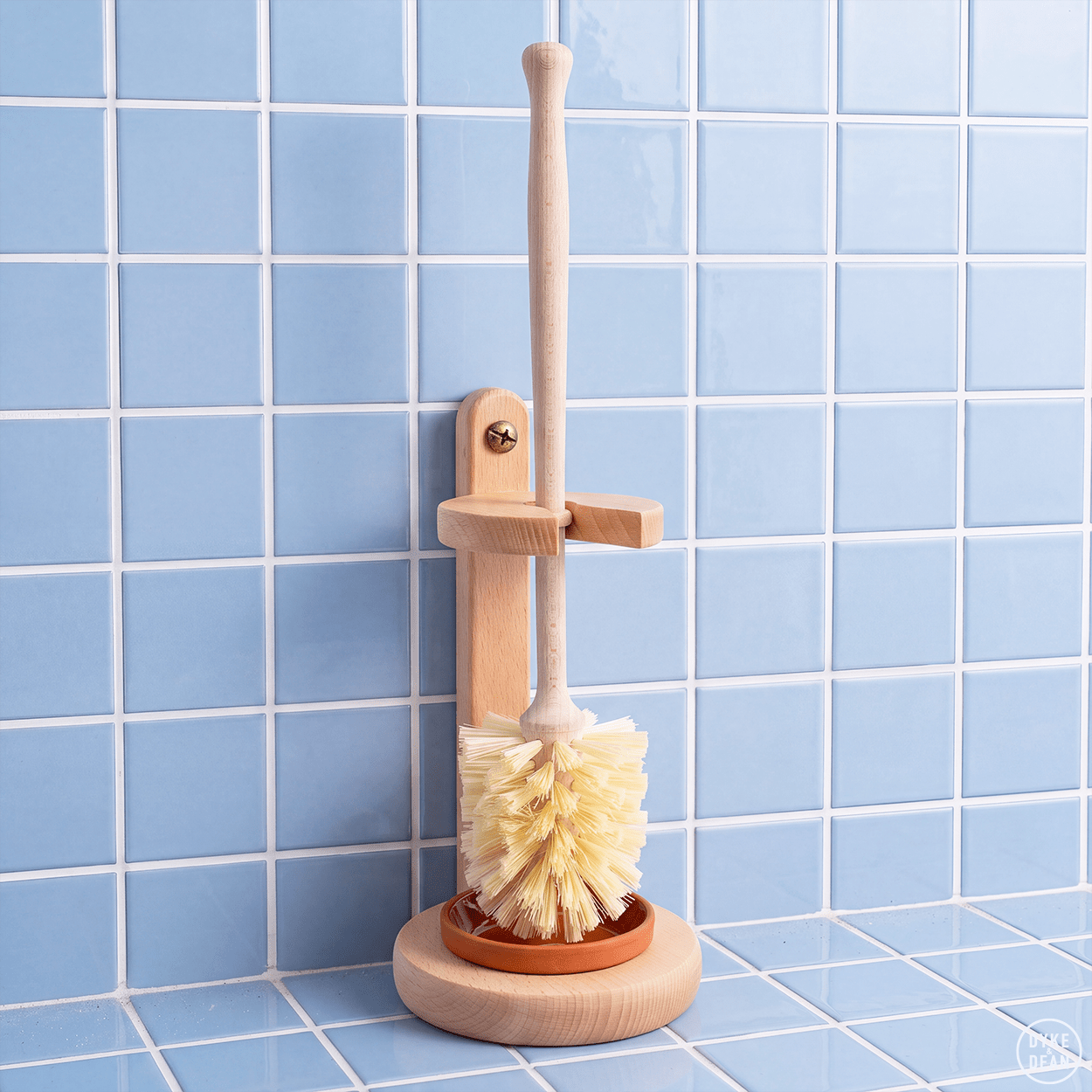 TOILET BRUSH WITH WOODEN STAND - DYKE & DEAN