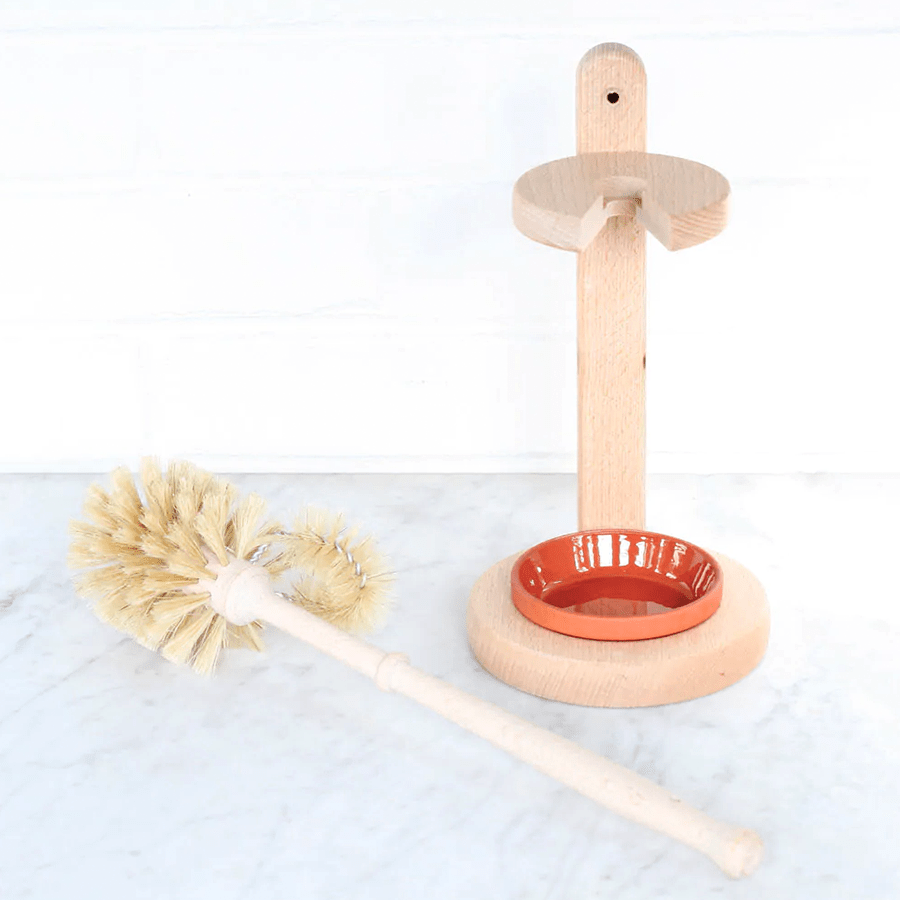 TOILET BRUSH WITH WOODEN STAND - DYKE & DEAN