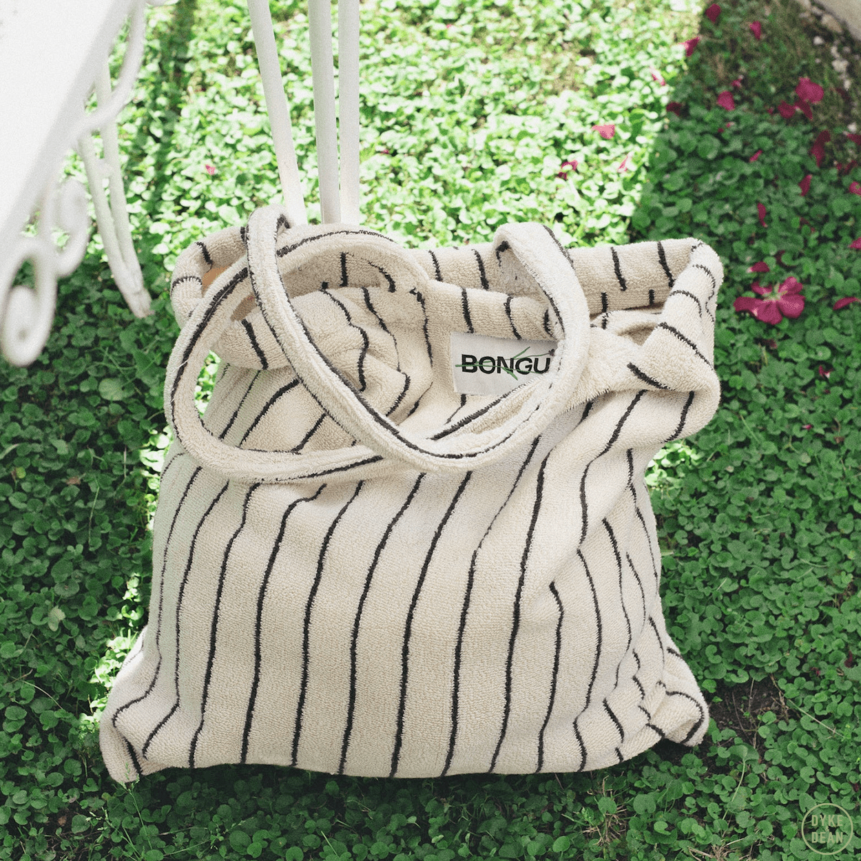 TOWEL FABRIC TOTE BAG CREAM & INK - DYKE & DEAN