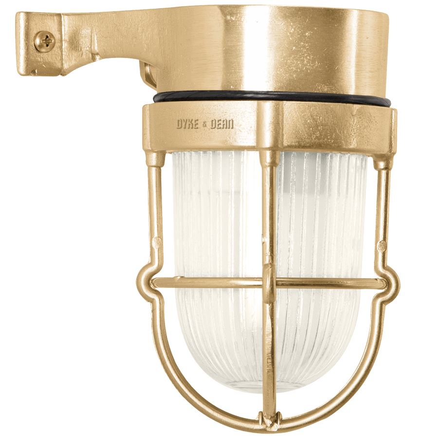 WALL ARM BRASS BULKHEAD LAMP - WALL ARM BRASS BULKHEAD LAMP / No - DYKE & DEAN