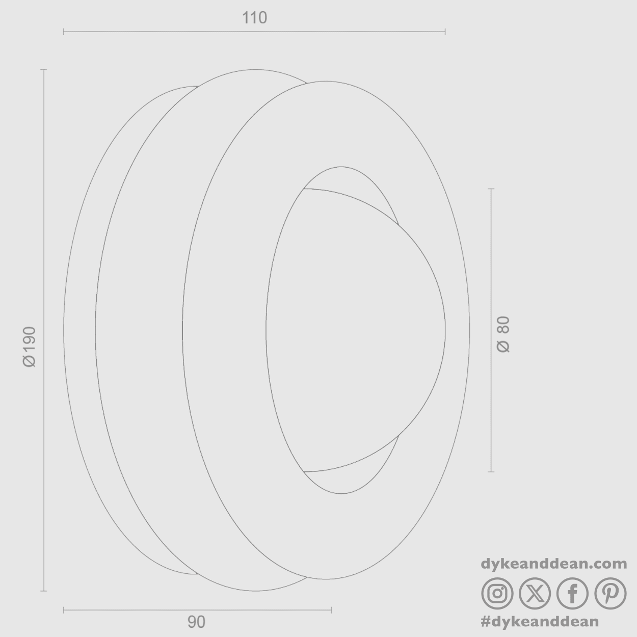 WALNUT ORBIT GLASS GLOBE WALL CEILING LIGHT - DYKE & DEAN