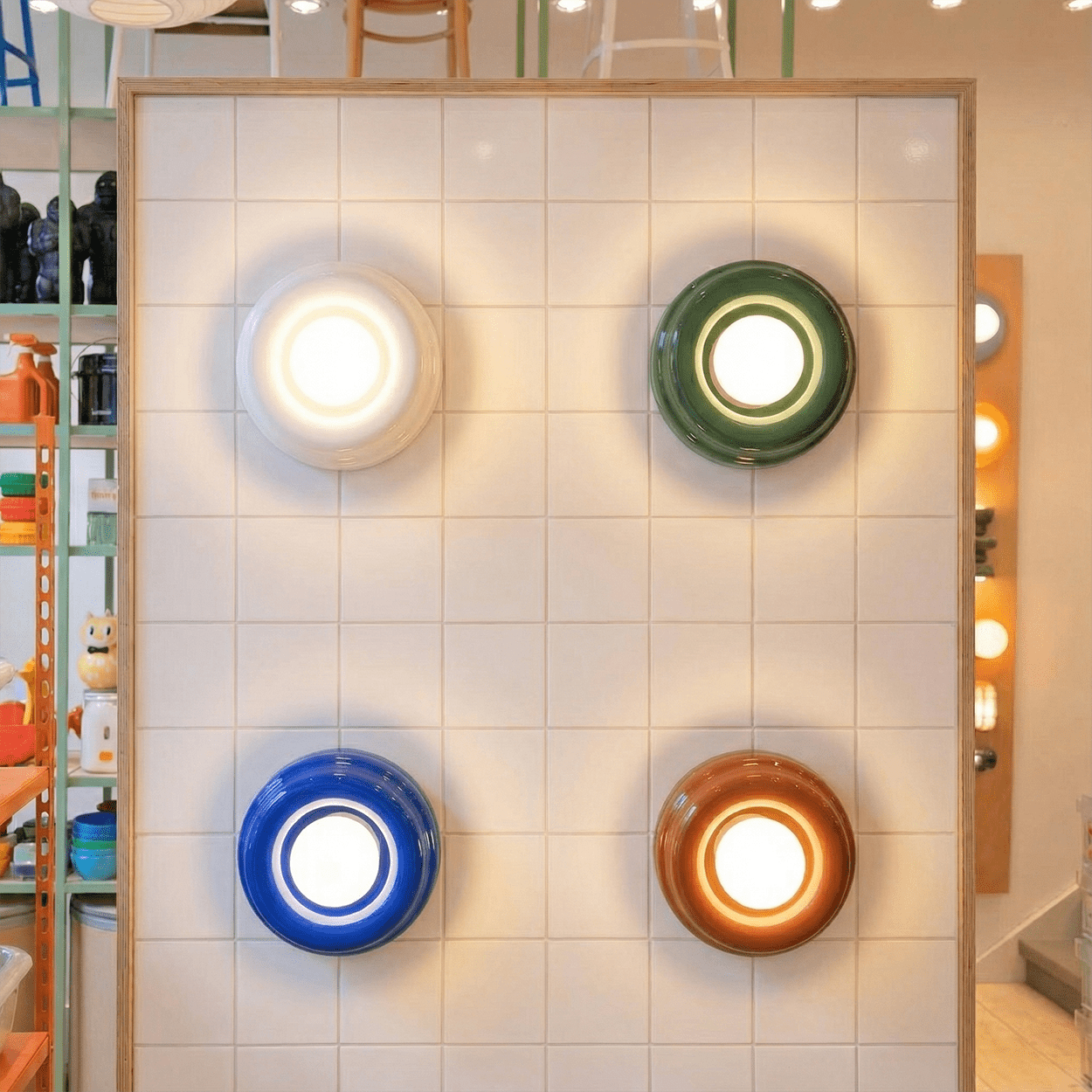 WALNUT ORBIT GLASS GLOBE WALL CEILING LIGHT - DYKE & DEAN