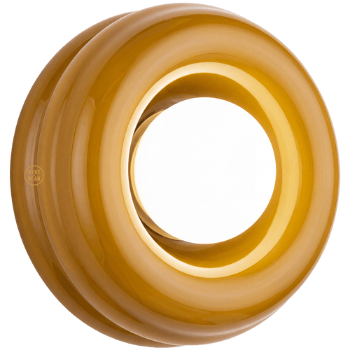 WALNUT ORBIT GLASS GLOBE WALL CEILING LIGHT - DYKE & DEAN