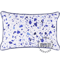 WHITE AND BLUE TERRAZZO LONG CUSHION OUTLET - DYKE & DEAN