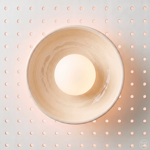 White ceramic globe disc light - DYKE & DEAN