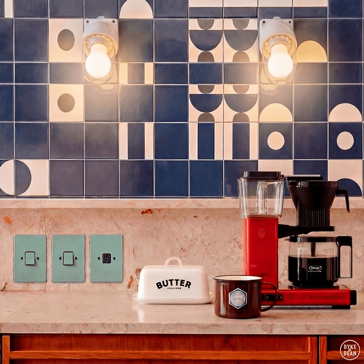 WHITE CLEAR PORCELAIN WATERPROOF ANGLED WALL LIGHT - DYKE & DEAN