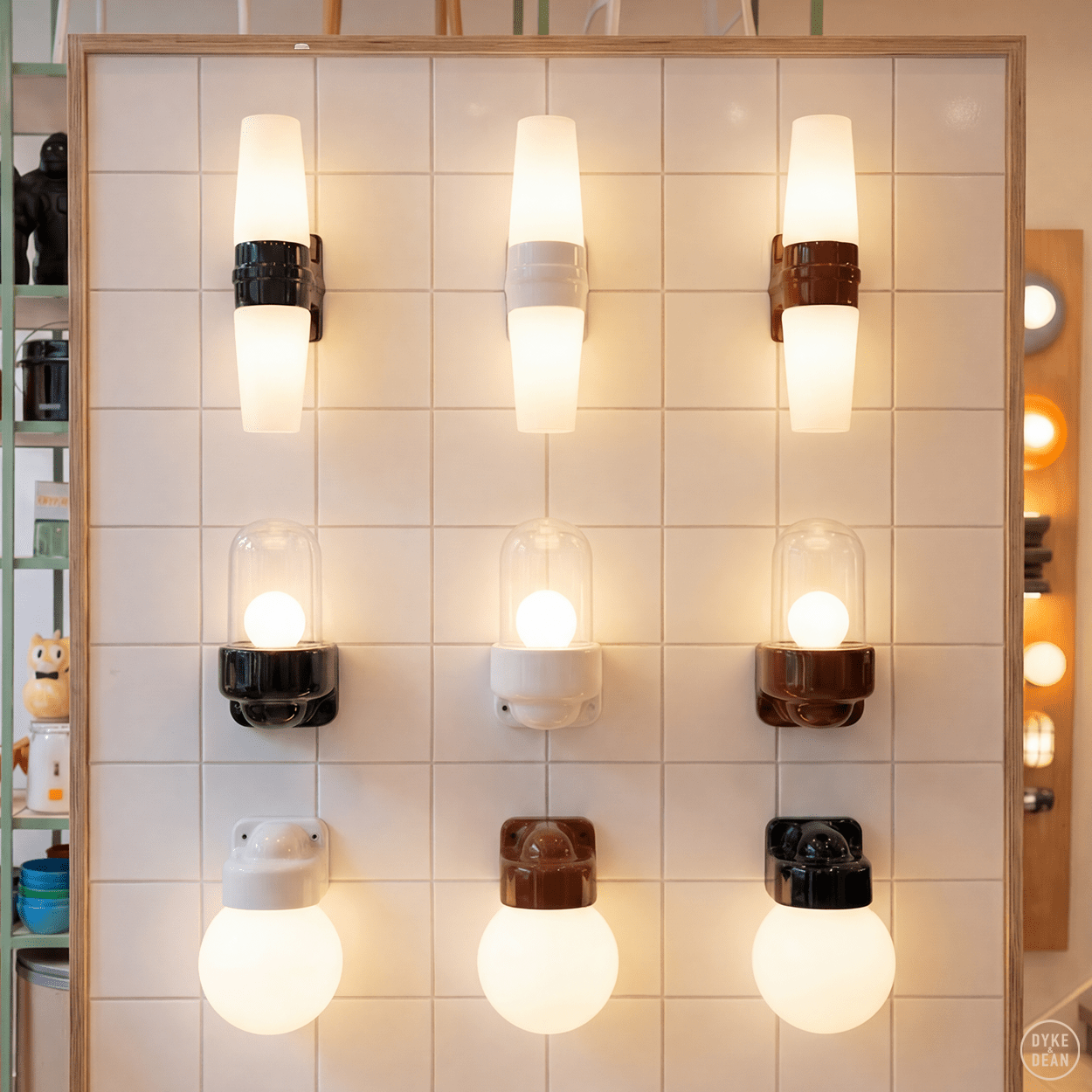 WHITE FROSTED PORCELAIN WATERPROOF SAUNA WALL LIGHT - DYKE & DEAN