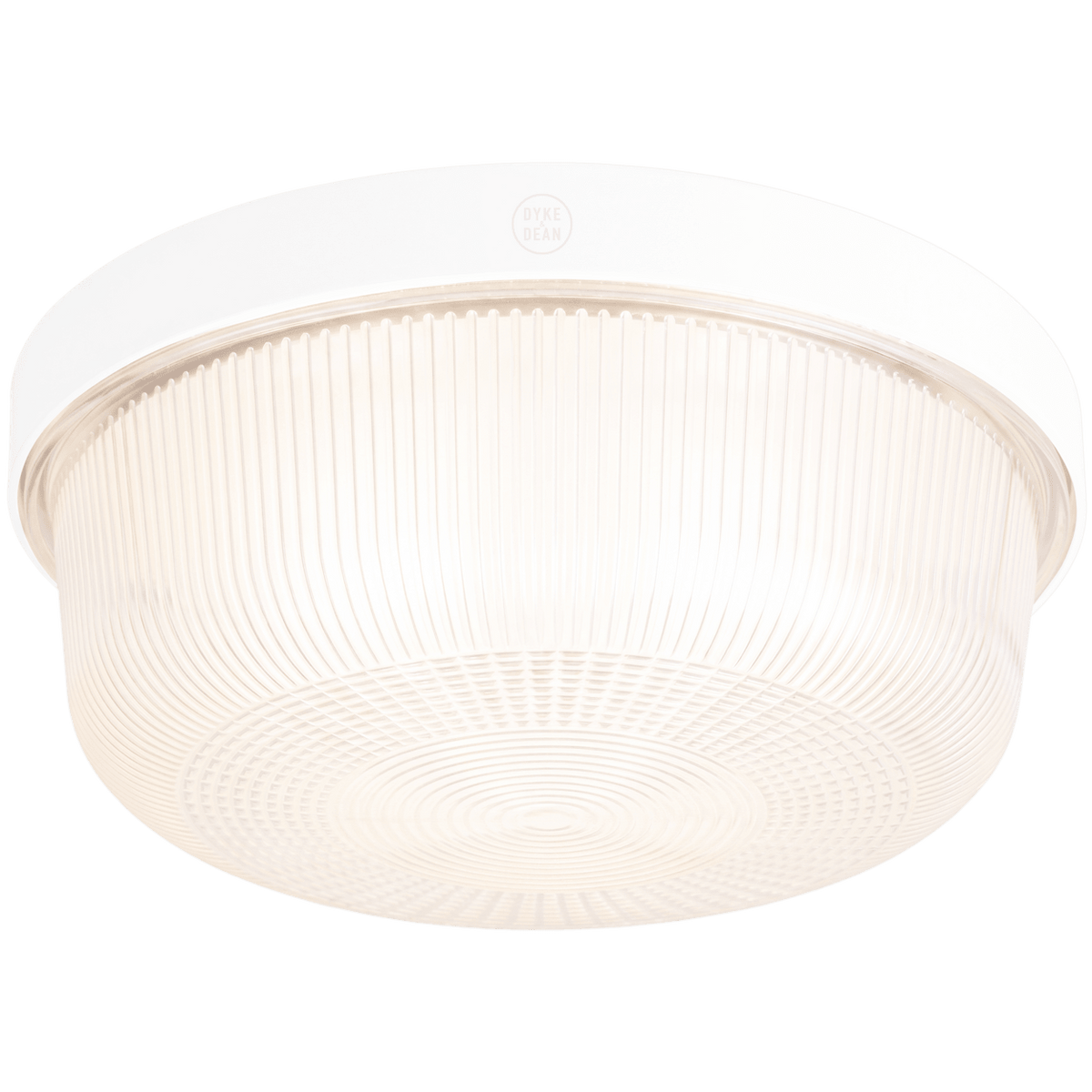 WHITE INDUSTRIAL ROUND WALL & CEILING BULKHEAD LIGHT - DYKE & DEAN