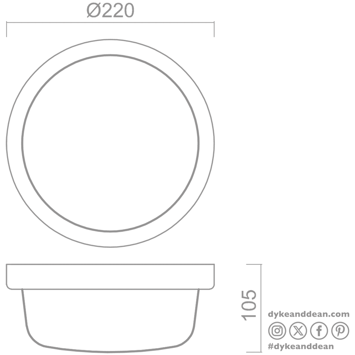 WHITE INDUSTRIAL ROUND WALL & CEILING BULKHEAD LIGHT - DYKE & DEAN