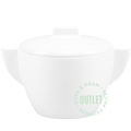WHITE MELAMINE SUGAR BOWL WITH LID OUTLET - DYKE & DEAN