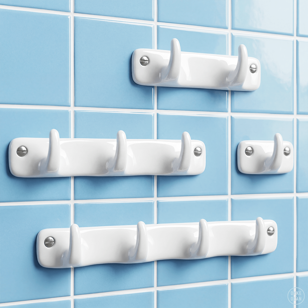 WHITE PORCELAIN HOOK 2 - DYKE & DEAN