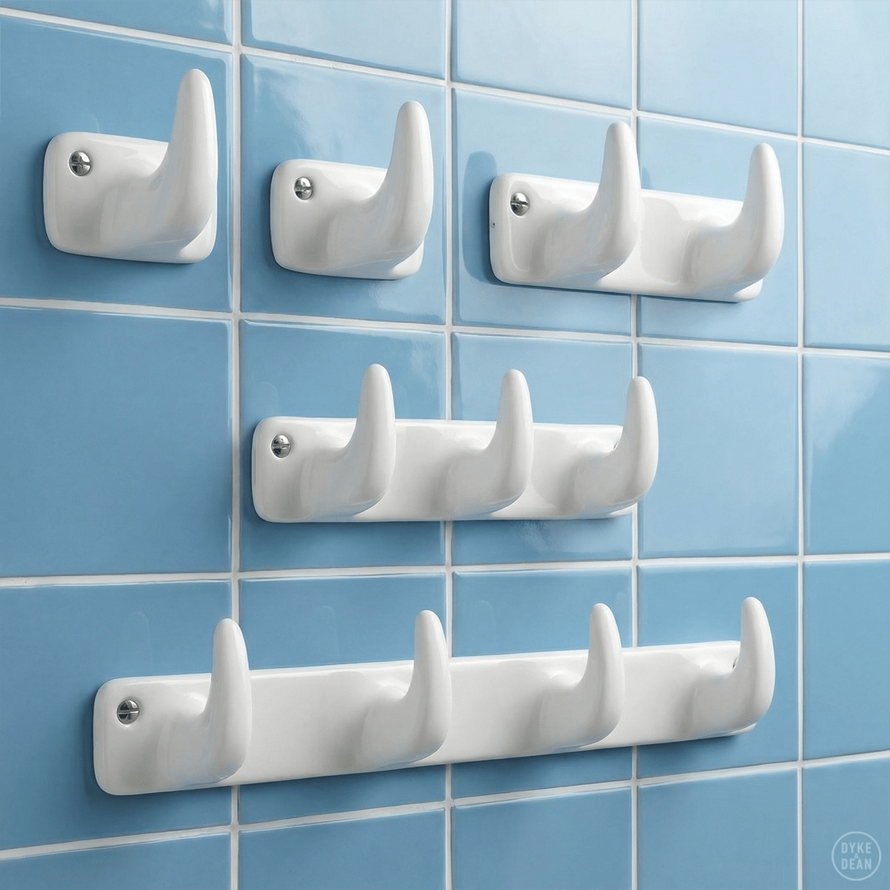 WHITE PORCELAIN HOOK 3 - DYKE & DEAN