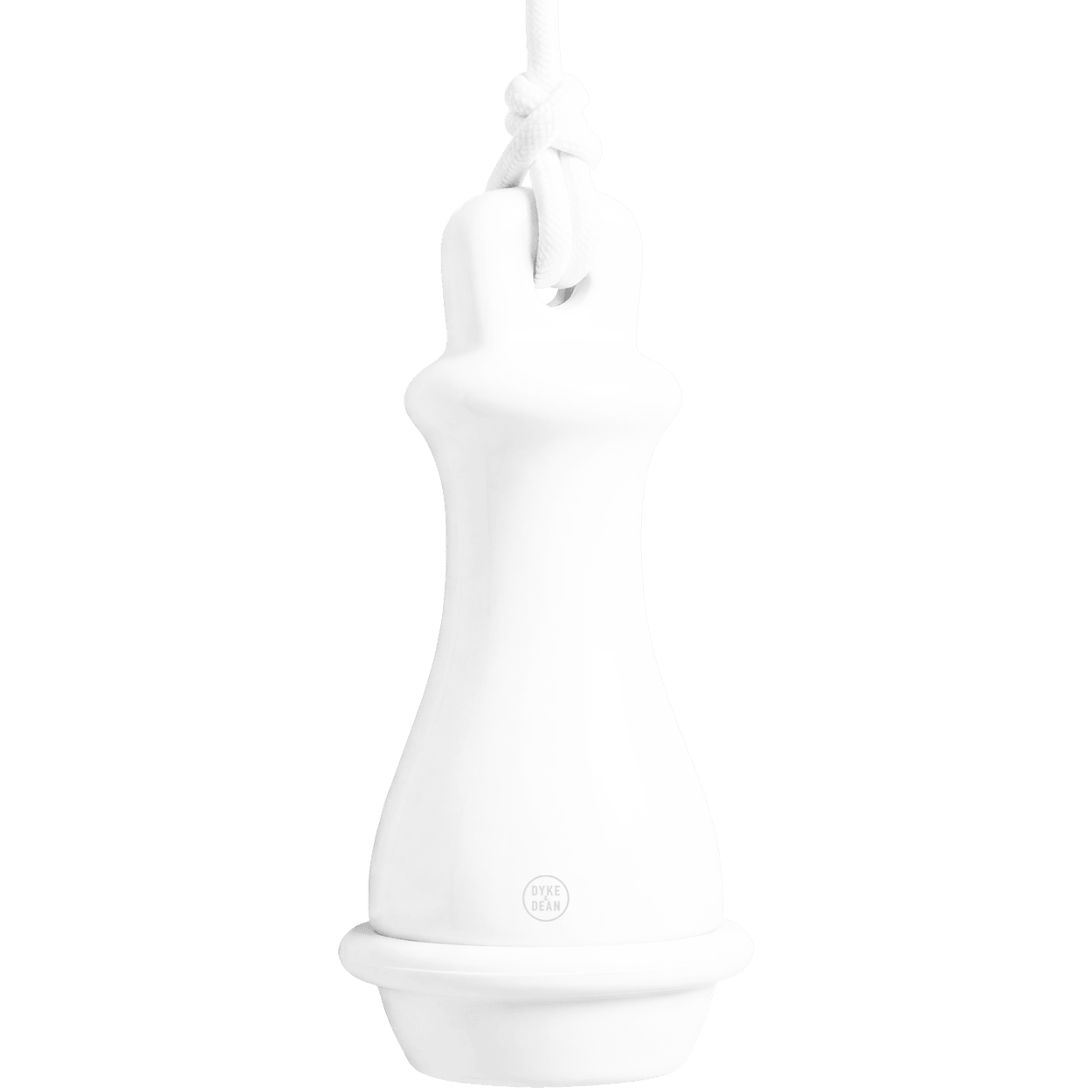 WHITE PORCELAIN PULL HANDLE - DYKE & DEAN