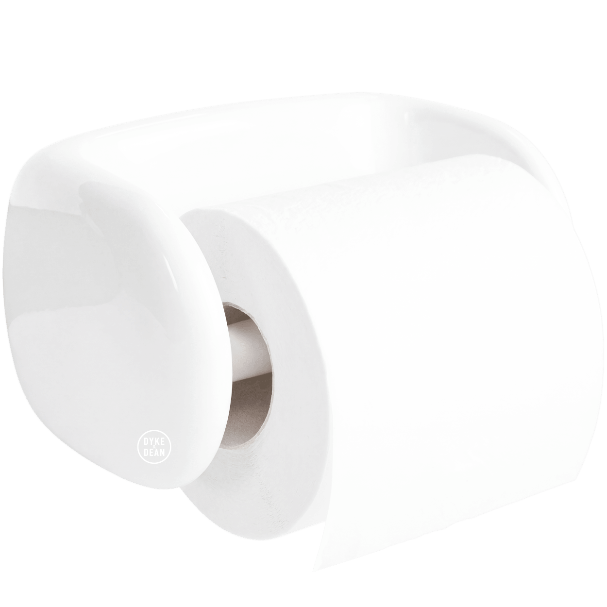 WHITE PORCELAIN TOILET PAPER HOLDER - DYKE & DEAN