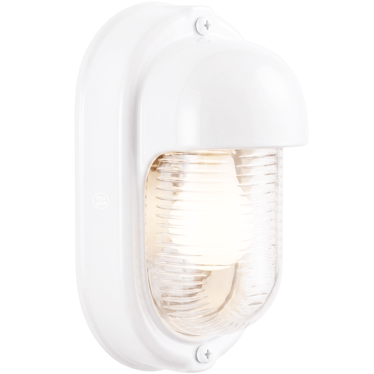 WHITE PORCELAIN VERTICAL BULKHEAD LAMP - DYKE & DEAN