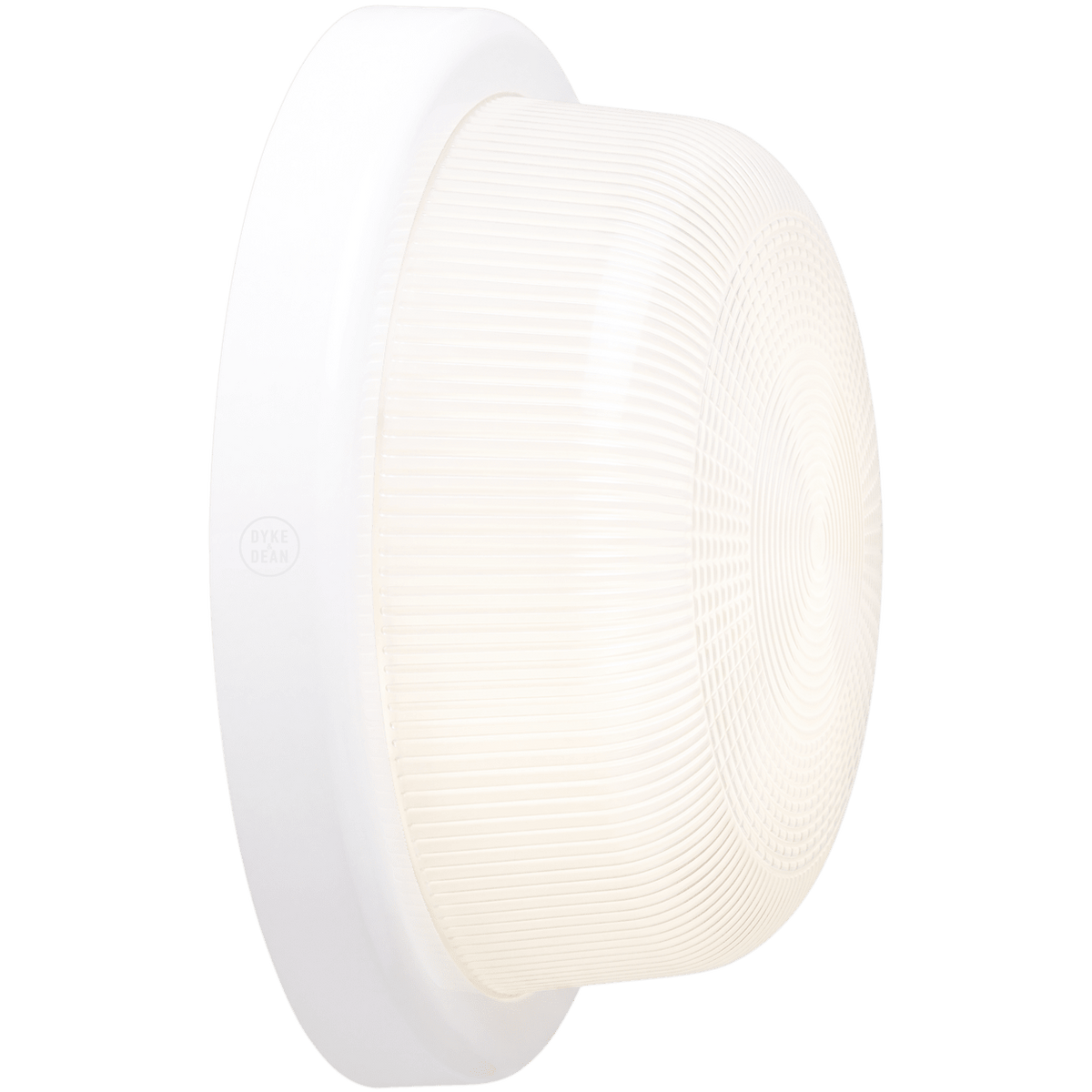 WHITE RIM ROUND WALL & CEILING BULKHEAD LIGHT - DYKE & DEAN