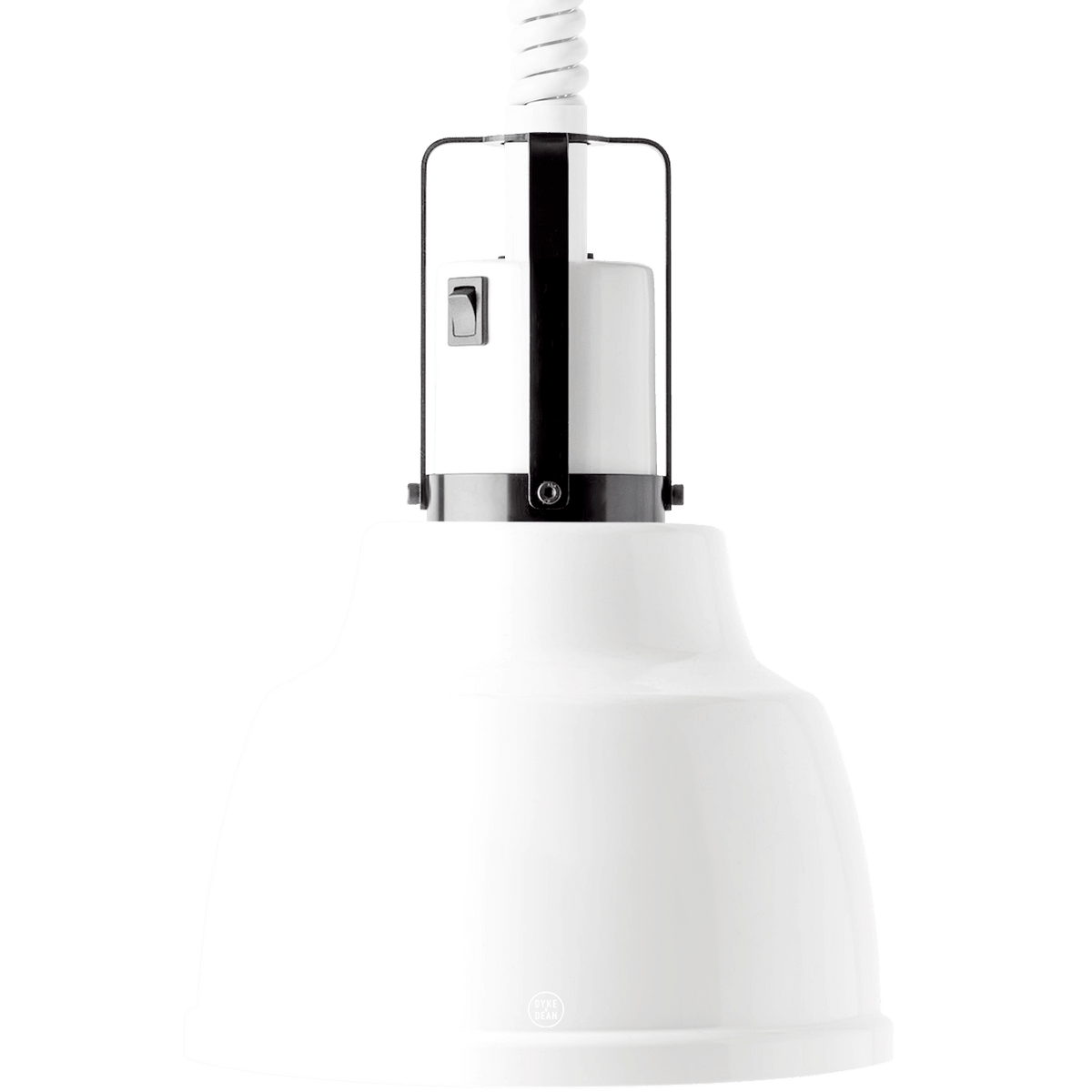WHITE STAY HOT HEAT LAMP PENDANT FOCUS IO RETRACTABLE CORD - DYKE & DEAN