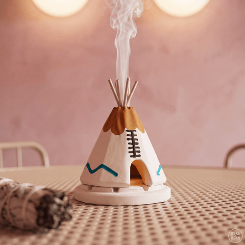 WHITE TEEPEE INCENSE BURNER - DYKE & DEAN