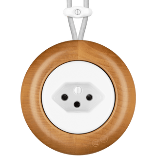 WOODEN PORCELAIN SURFACE MOUNTED FAGUS SOCKET SWISS - DYKE & DEAN