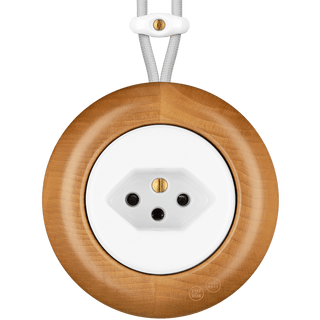 WOODEN PORCELAIN SURFACE MOUNTED FAGUS SOCKET SWISS - DYKE & DEAN