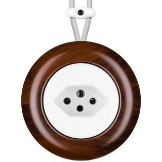 WOODEN PORCELAIN SURFACE MOUNTED NUC MAG SOCKET SWISS - DYKE & DEAN