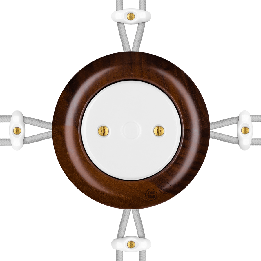 WOODEN PORCELAIN SURFACE MOUNTED NUCLEUS JUNCTION BOX - DYKE & DEAN
