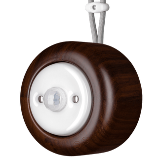 WOODEN PORCELAIN SURFACE MOUNTED NUCLEUS SOCKET MOTION SENSOR - DYKE & DEAN