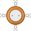 Padelus surface-mounted junction box by Katy Paty in white porcelain and cherry