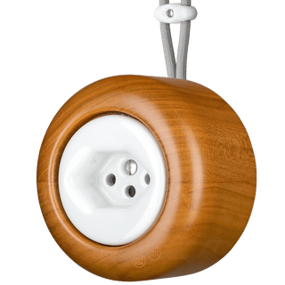 WOODEN PORCELAIN SURFACE MOUNTED PADELUS SOCKET SWISS - DYKE & DEAN