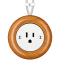 WOODEN PORCELAIN SURFACE MOUNTED PADELUS SOCKET USA 15AMP - DYKE & DEAN