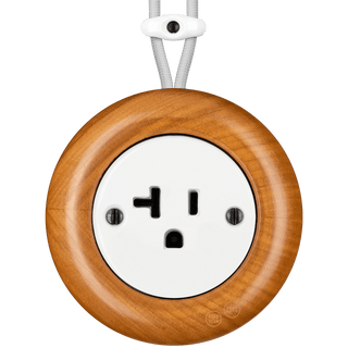 WOODEN PORCELAIN SURFACE MOUNTED PADELUS SOCKET USA 20AMP - DYKE & DEAN