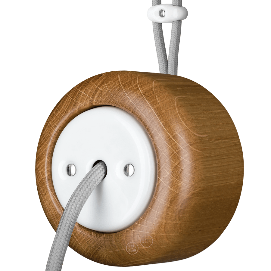 WOODEN PORCELAIN SURFACE MOUNTED ROBUS CABLE GLAND - DYKE & DEAN