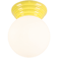YELLOW CERAMIC SCONCE WATERPROOF OPAL GLOBE CEILING LIGHT - DYKE & DEAN