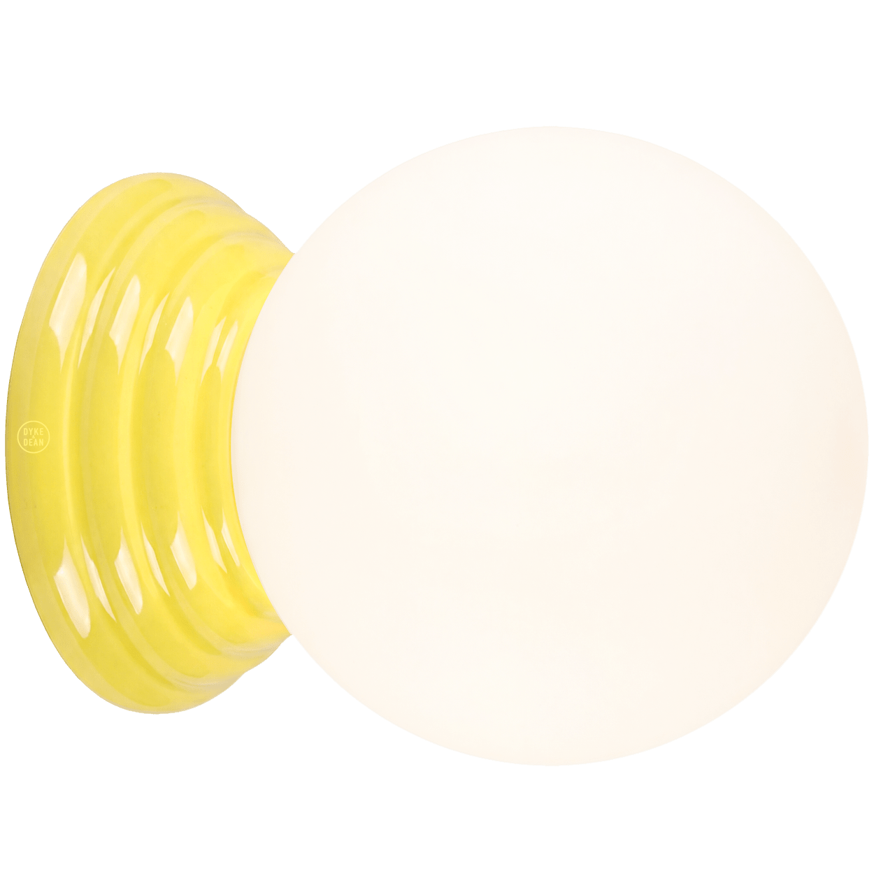 YELLOW CERAMIC SCONCE WATERPROOF OPAL GLOBE WALL LIGHT - DYKE & DEAN