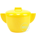 YELLOW MELAMINE SUGAR BOWL WITH LID OUTLET - DYKE & DEAN