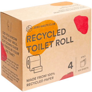 100% RECYCLED TOILET PAPER - 4 Naked Rolls - DYKE & DEAN