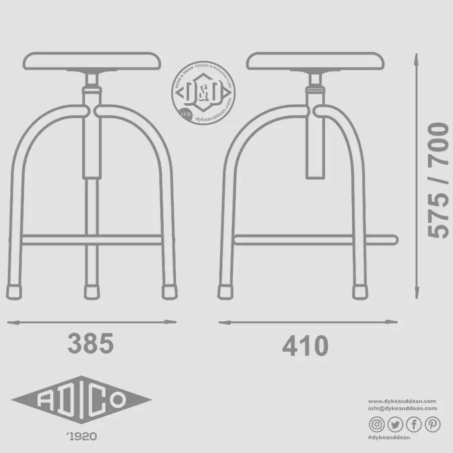 ADICO 201 ADJUSTABLE STOOL - DYKE & DEAN