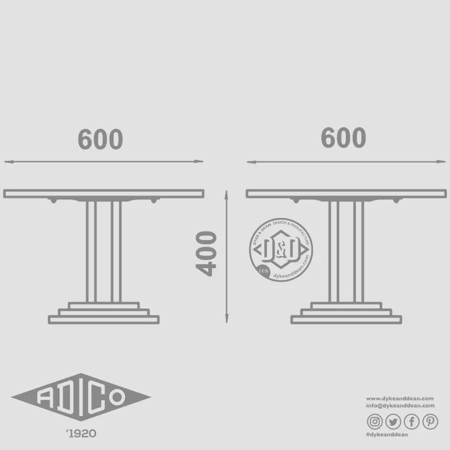 ADICO 282-B LOW SQUARE TABLE - DYKE & DEAN