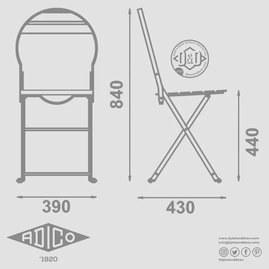 ADICO 404 FOLDING CHAIR - DYKE & DEAN